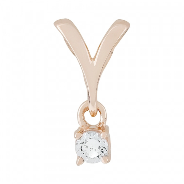 Золотая подвеска с фианитом № 72541