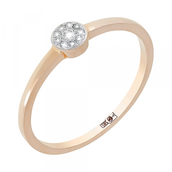 Золотое кольцо с бриллиантом № 104937