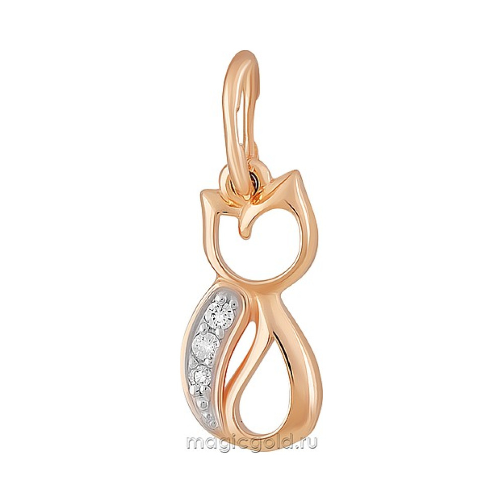 Золотая подвеска с фианитом № 163897