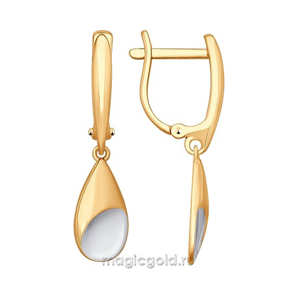 Золотые серьги без камня № 165875