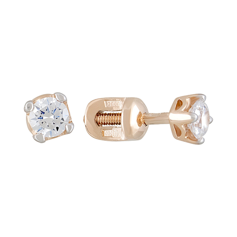 Пуссеты с фианитом № 122186