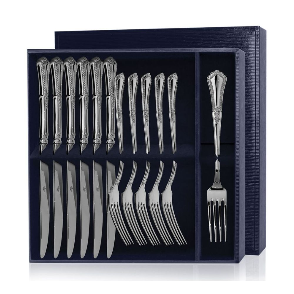 Серебряный столовый набор «Фаворит» 12 предметов (вилки и ножи)