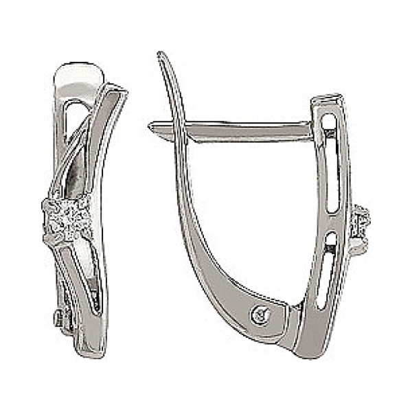 Серьги с бриллиантом № 77923