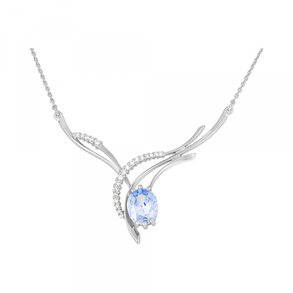 Серебряное колье с фианитом № 123153