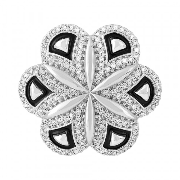 Серебряная подвеска с фианитом и эмалью № 115247