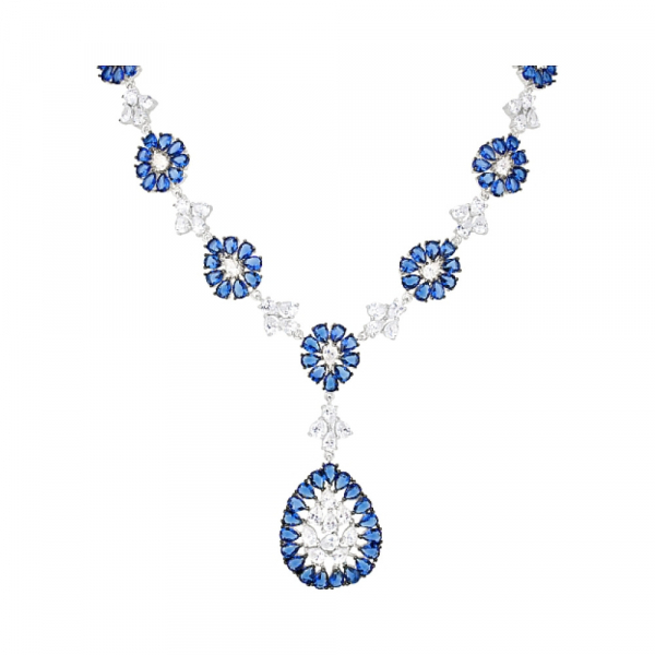 Серебряное колье с фианитами № 115627