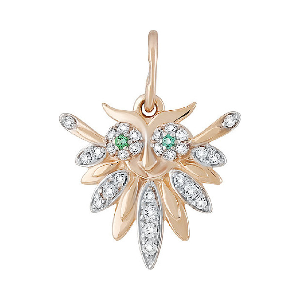 Золотая подвеска с фианитами № 133547