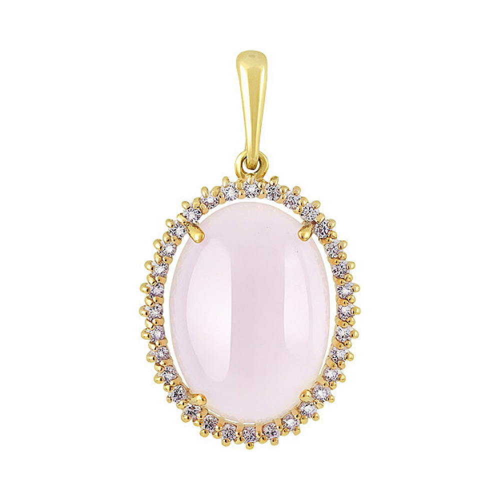 Серебряная подвеска с алпанитом и золотым покрытием № 132493