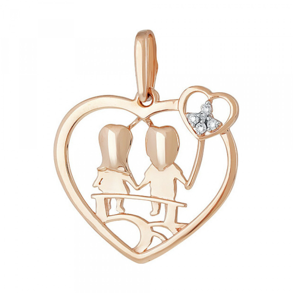 Золотая подвеска с фианитом № 136979