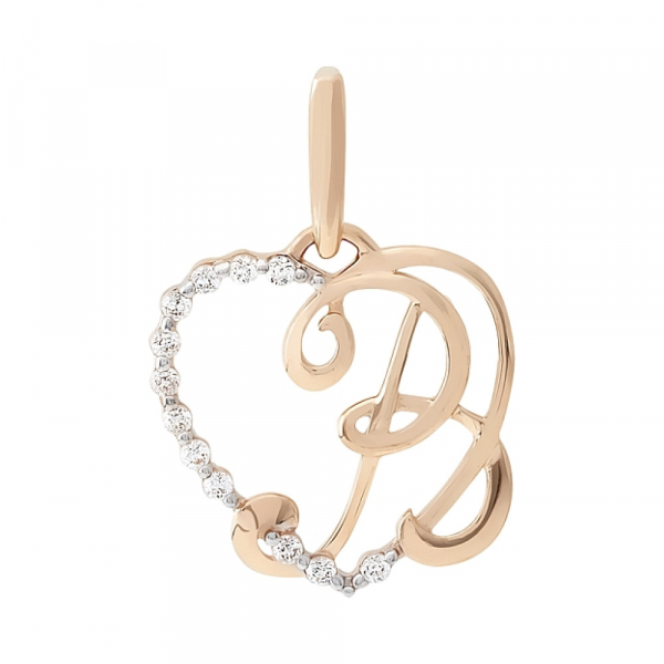 Золотая подвеска с фианитами № 110026