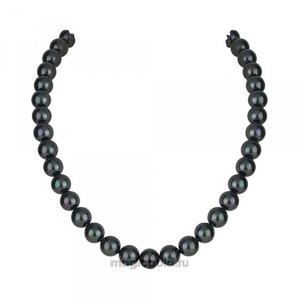 Серебряное колье с перламутровым жемчугом и фианитом № 141021