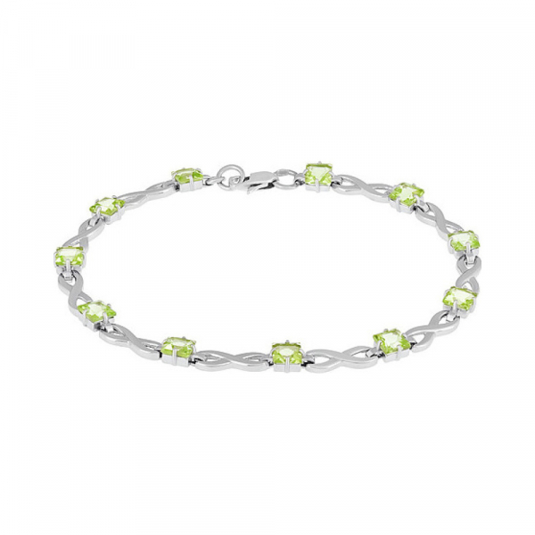 Серебряный браслет с хризолитом № 134132