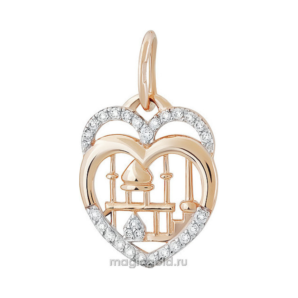 Золотая подвеска с фианитом № 141998