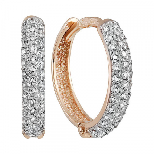 Золотые серьги с фианитом № 134742