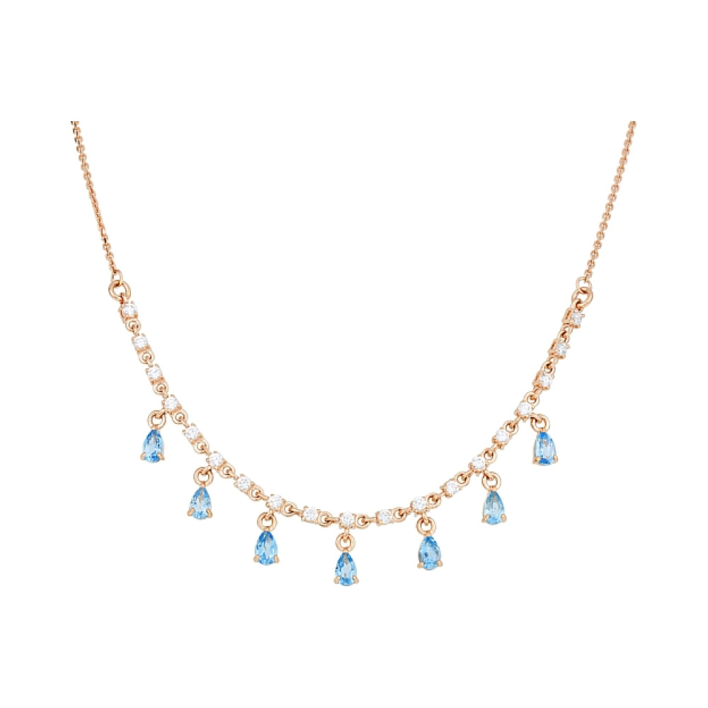 Золотое колье с топазом и фианитом № 113106