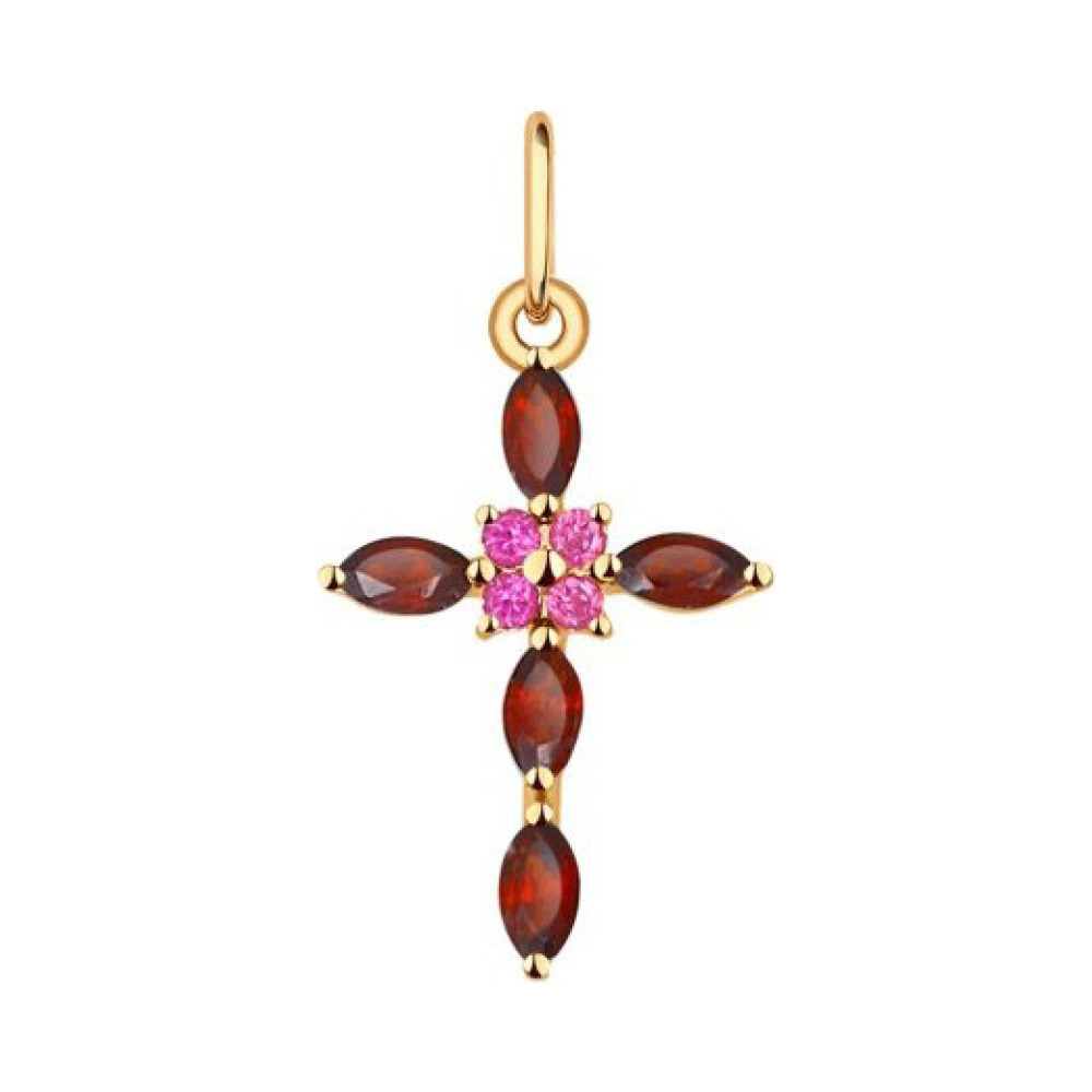 Золотая подвеска с полудраг вставками № 156730