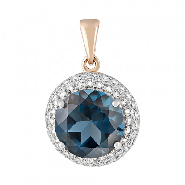 Золотая подвеска с топазом и фианитом № 128512