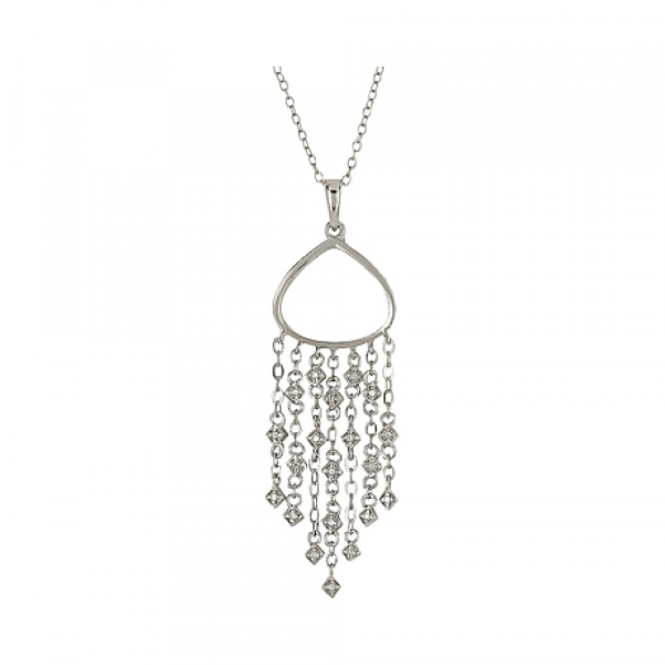 Серебряное колье с фианитами № 96579