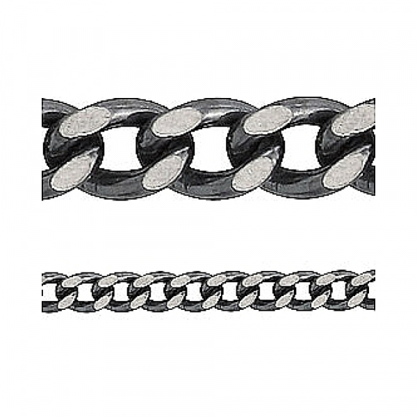 Серебряная цепь панцирная граненая черн. № 33300