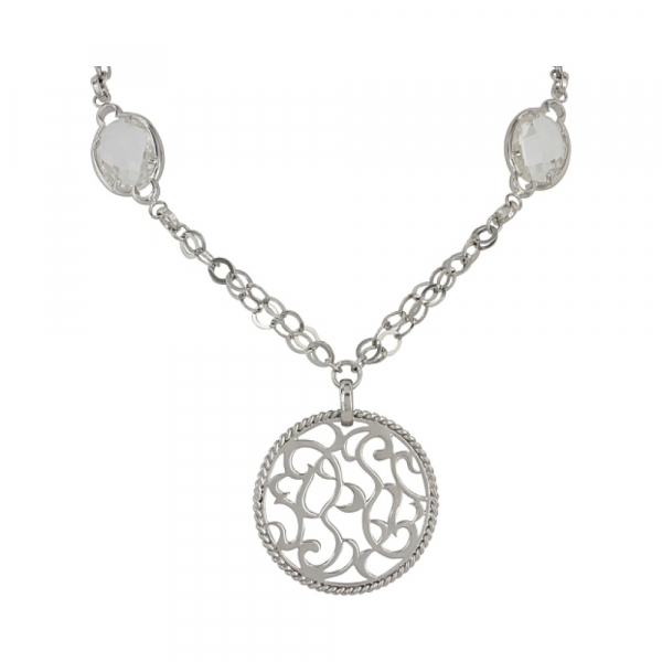 Серебряное колье с фианитами № 106754