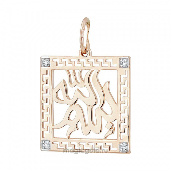 Золотая подвеска с фианитом № 141997