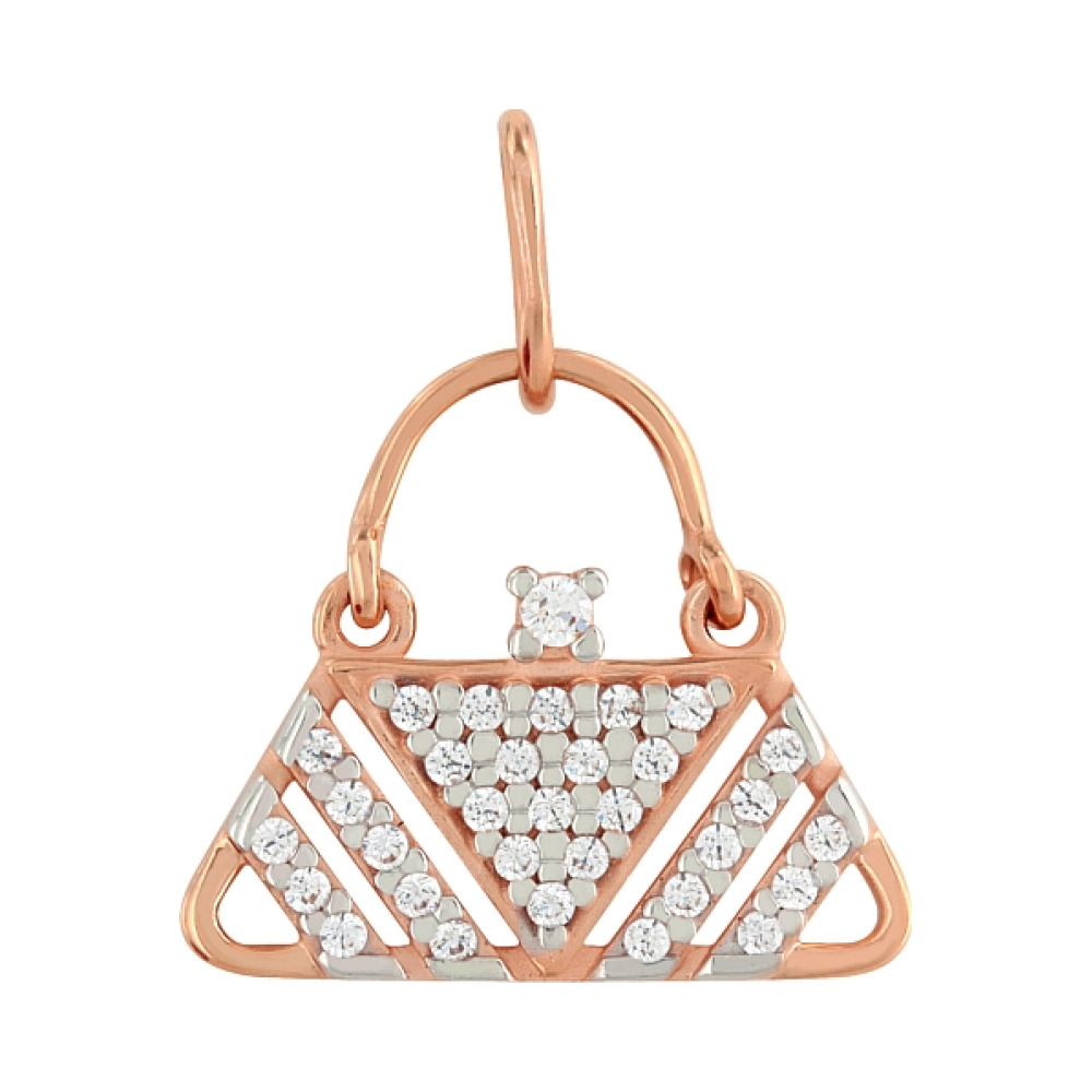 Золотая подвеска с фианитом № 86114