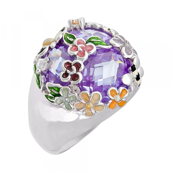 Серебряное кольцо с фианитом № 70788