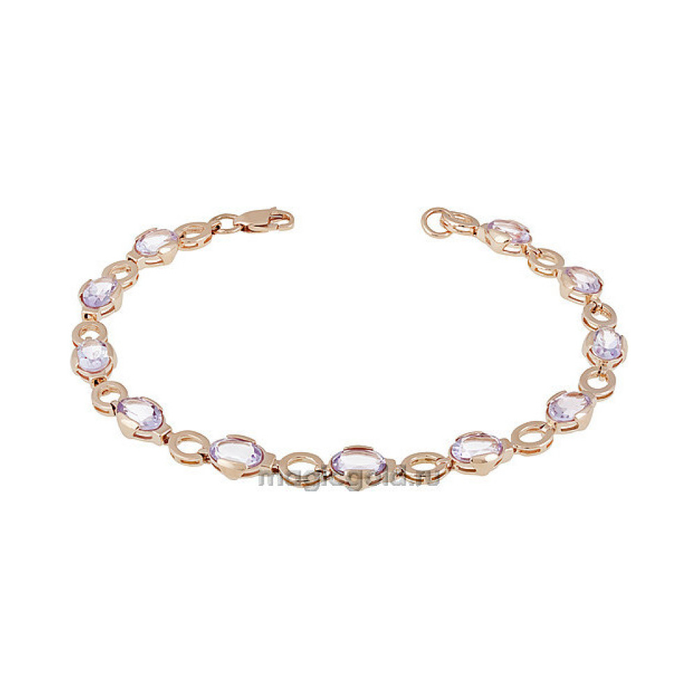 Золотой браслет с аметистом № 138873