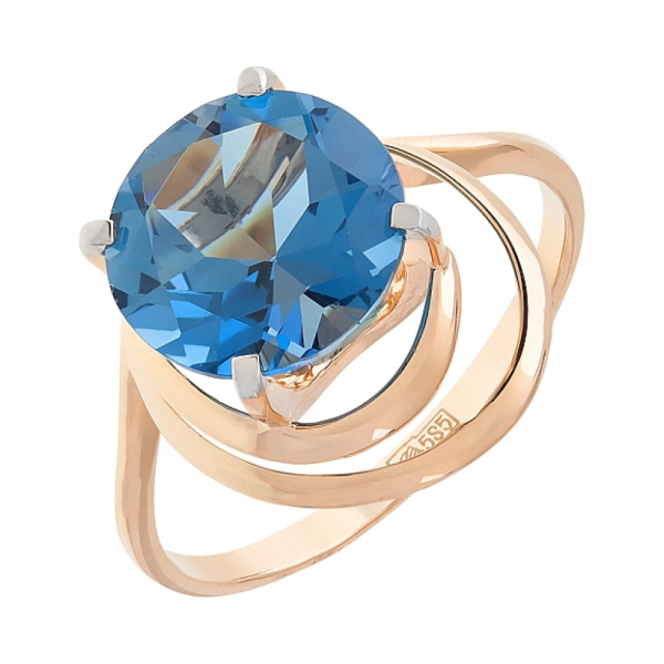 Золотое кольцо с топазом № 112900