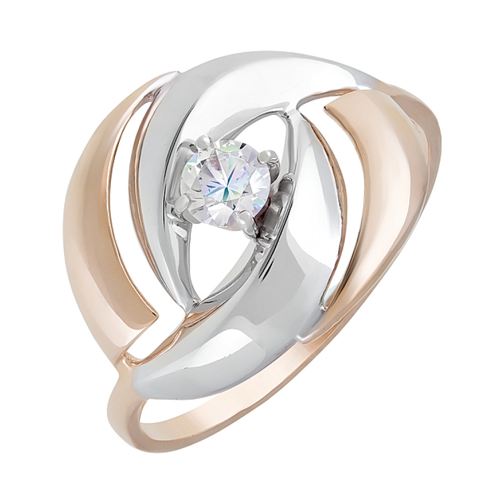 Золотое кольцо с фианитами № 127496