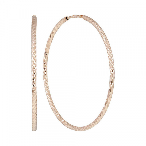 Золотые серьги без камня с алмазкой № 134944