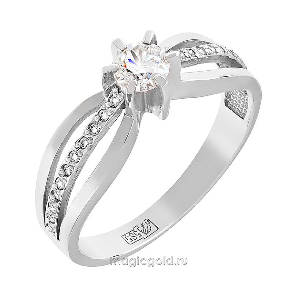 Золотое кольцо с бриллиантом № 120575