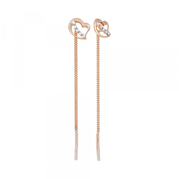 Золотые серьги с фианитом № 123445