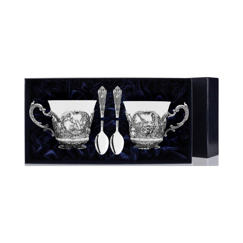 Набор чайная пара «Королевская охота» с чернением