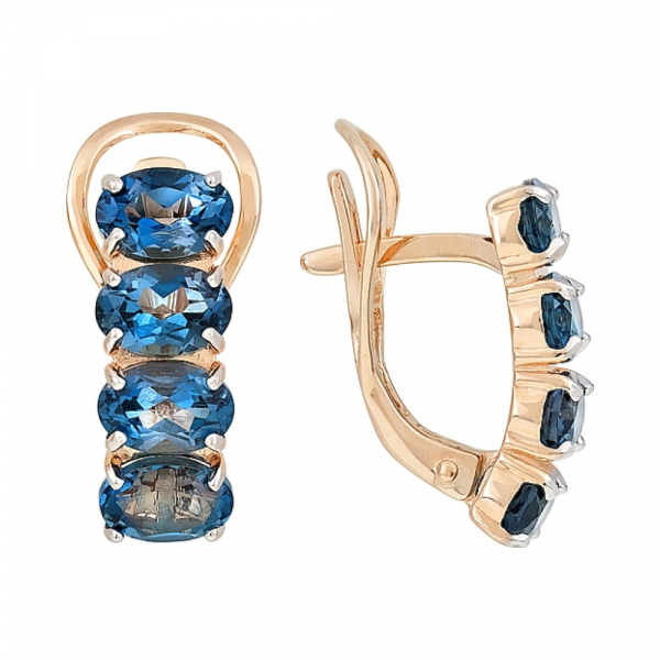 Золотые серьги с топазом № 115386