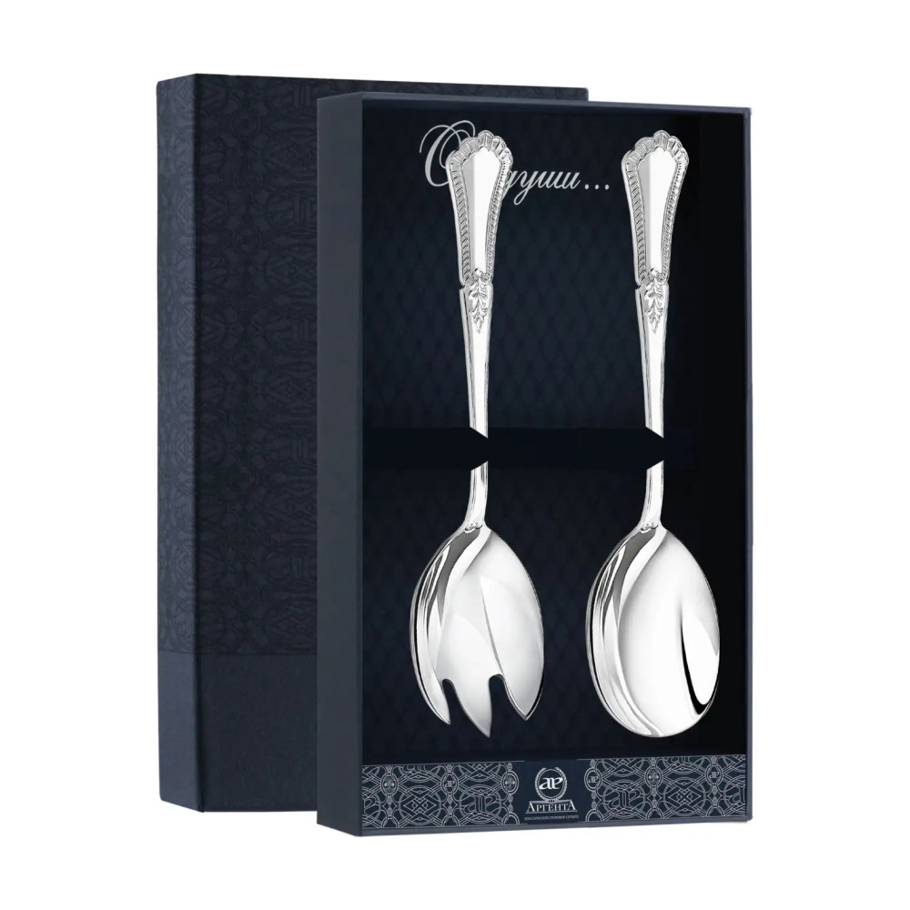 Набор для салата Фаворит: ложка для салата, вилка для салата из серебра 925 пробы