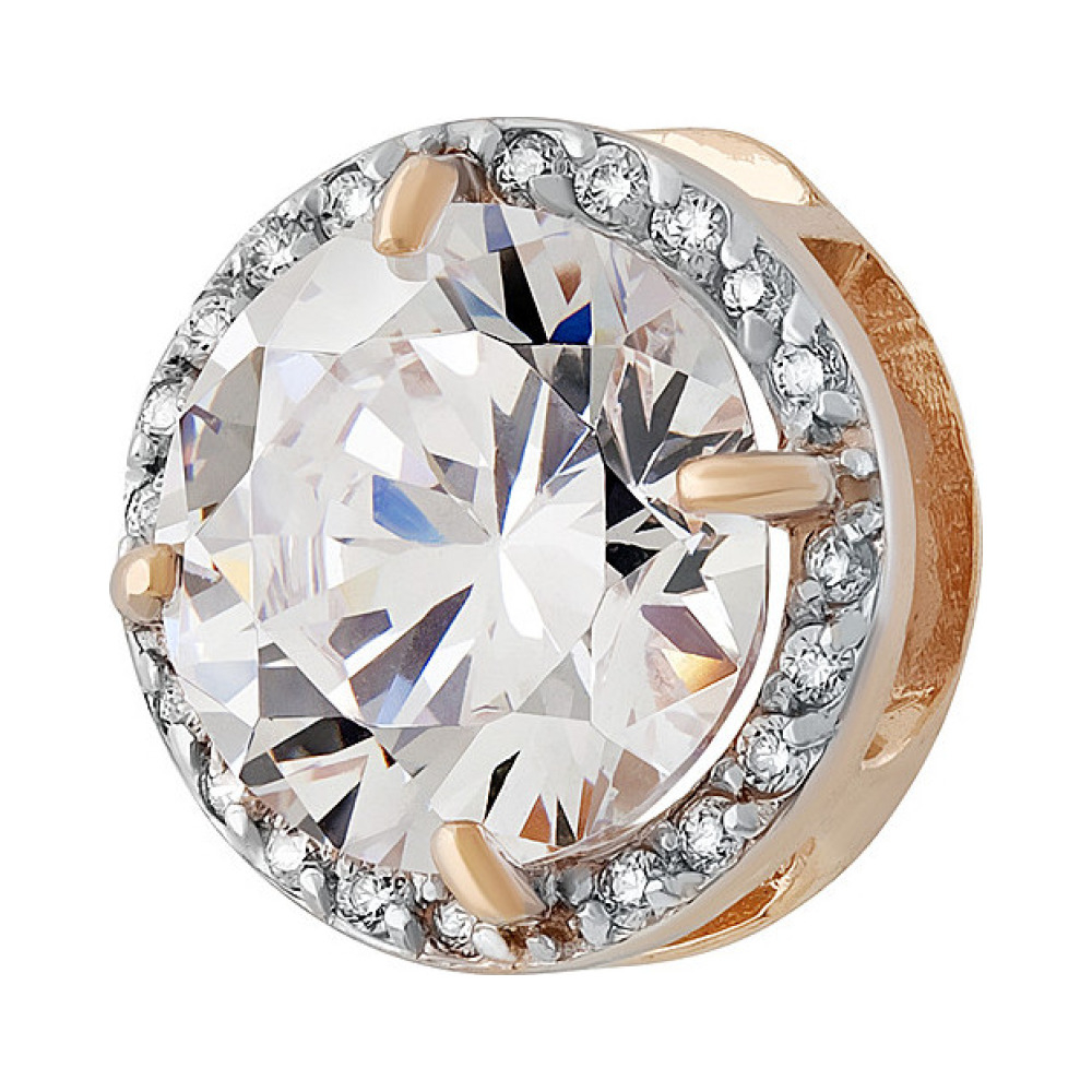 Золотая подвеска с фианитом № 135221