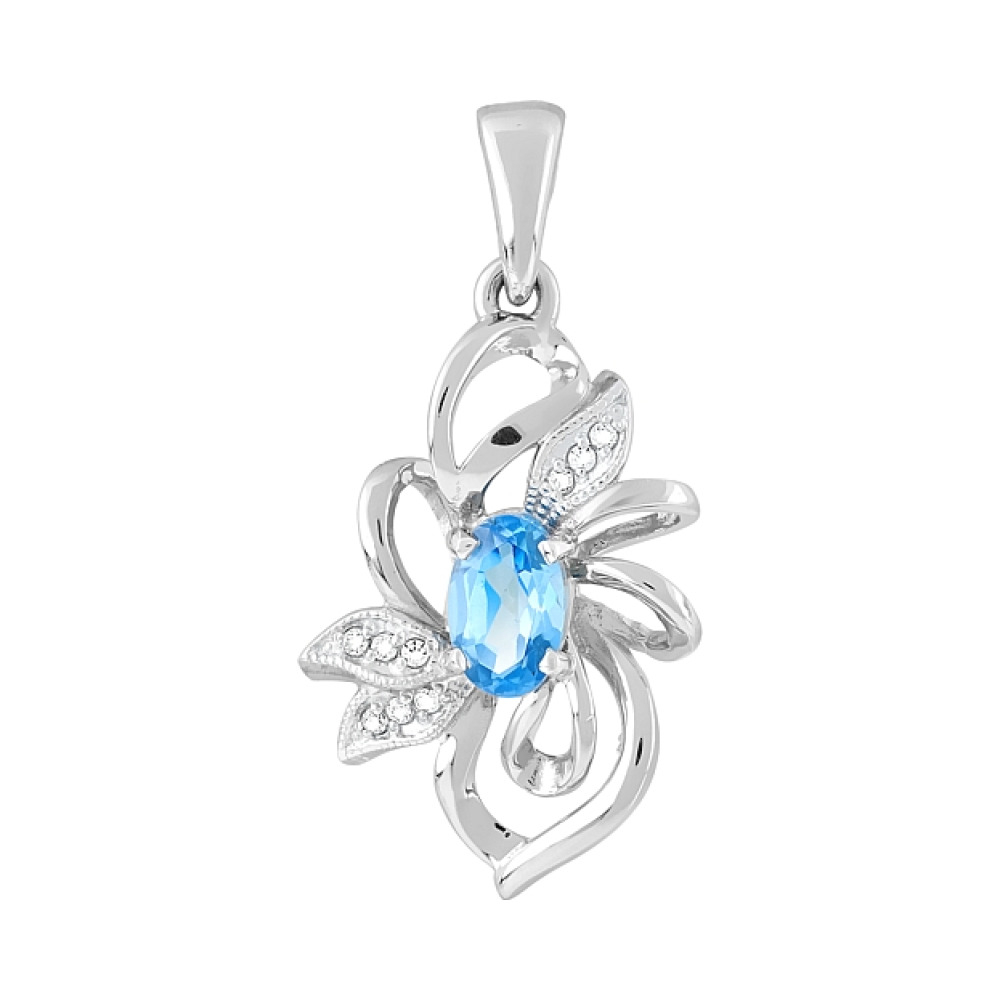 Золотая подвеска с топазом и фианитом № 120512