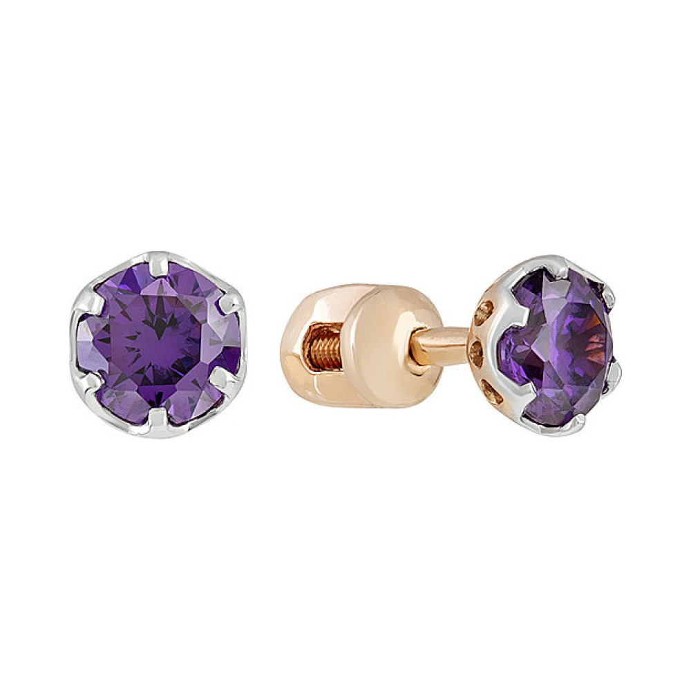 Пуссеты с фианитом № 122204