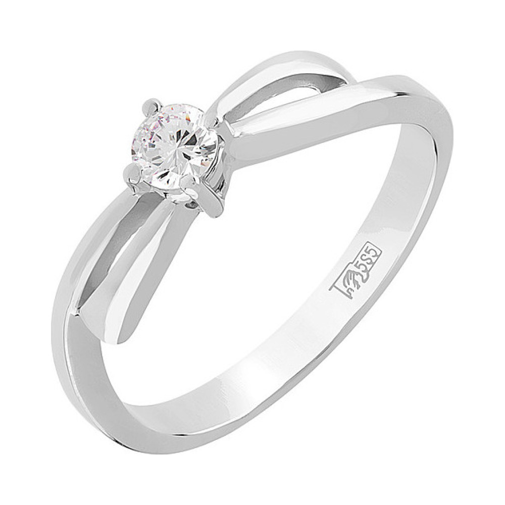 Золотое кольцо с бриллиантом № 98012