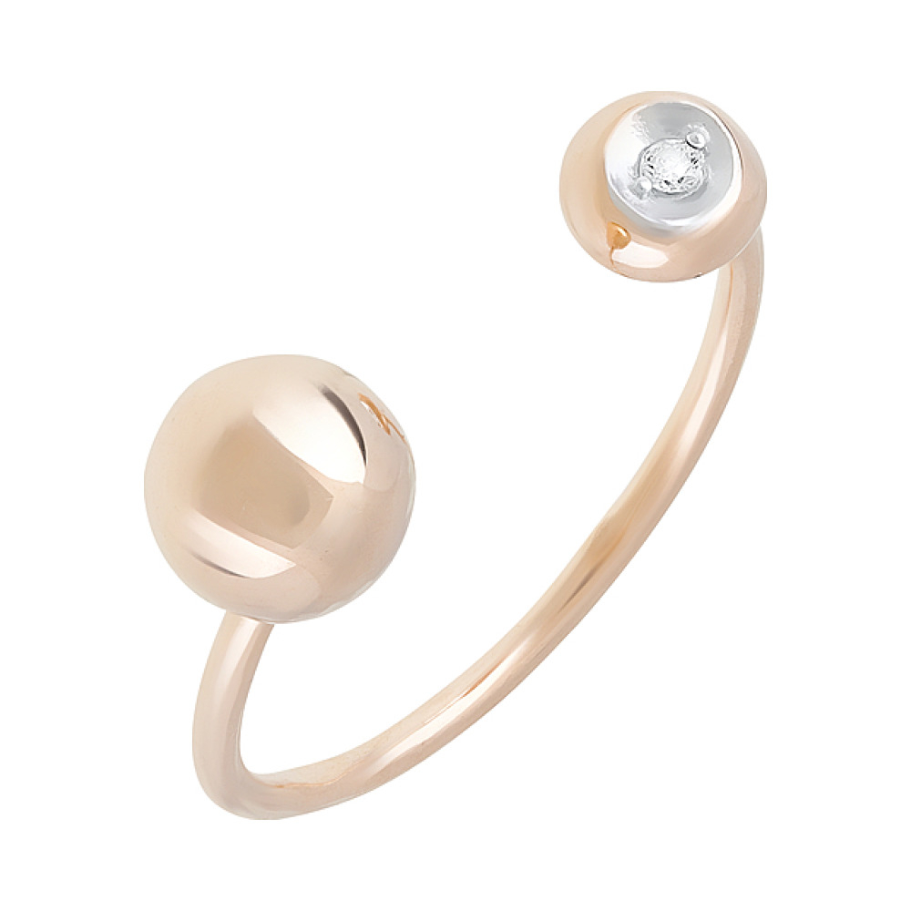 Золотое кольцо с фианитом № 126675