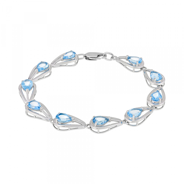 Серебряный браслет с топазом № 126614