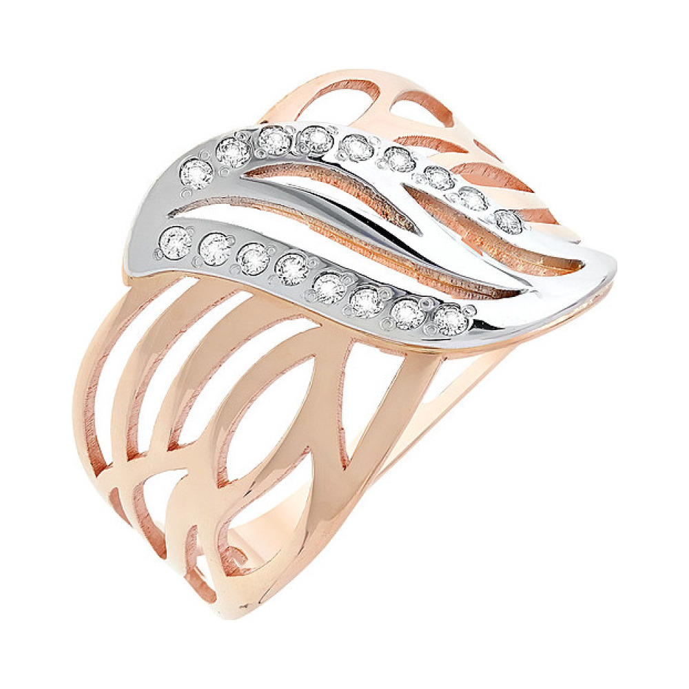 Золотое кольцо с фианитами № 112987