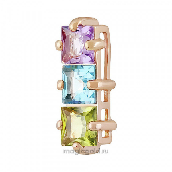 Золотая подвеска с полудраг вставками № 139658