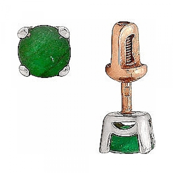 Пуссеты с изумрудом № 84865