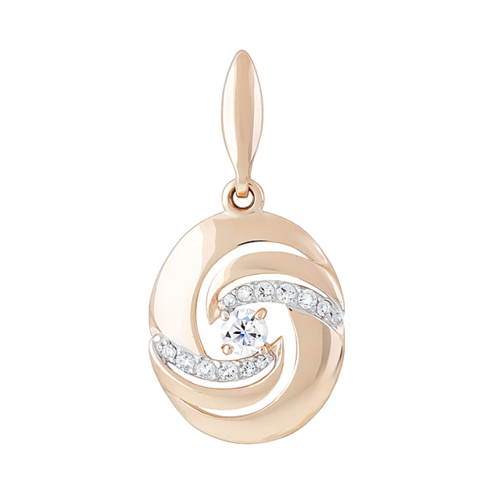 Золотая подвеска с фианитами № 127970