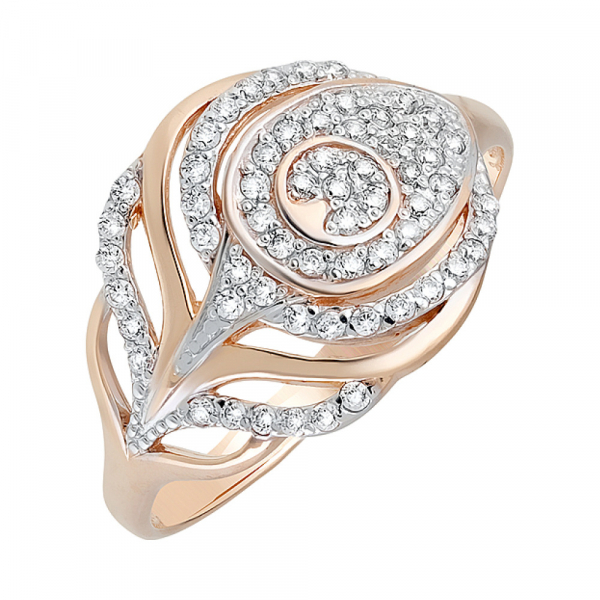 Золотое кольцо с фианитом № 129814