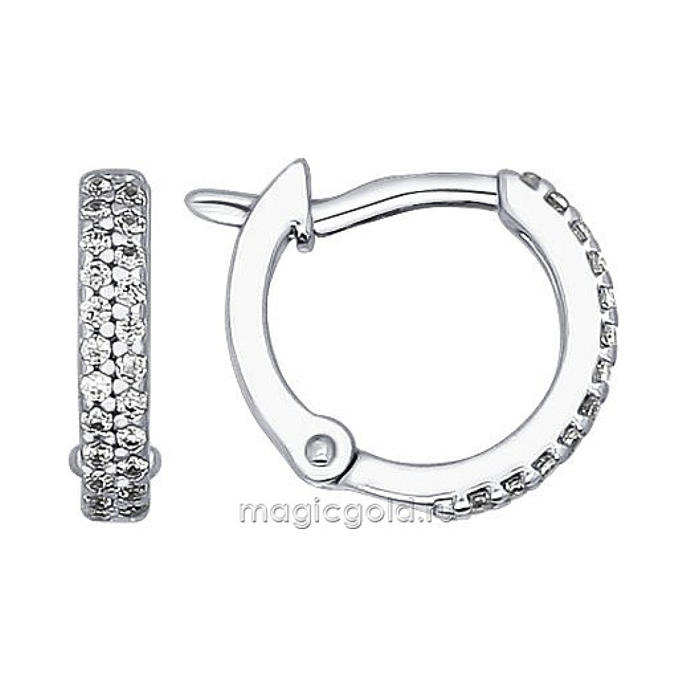 Серебряные серьги с фианитом № 161141