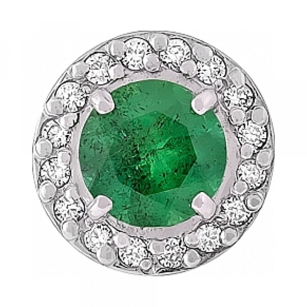 Золотая подвеска с бриллиантом и изумрудом № 107427