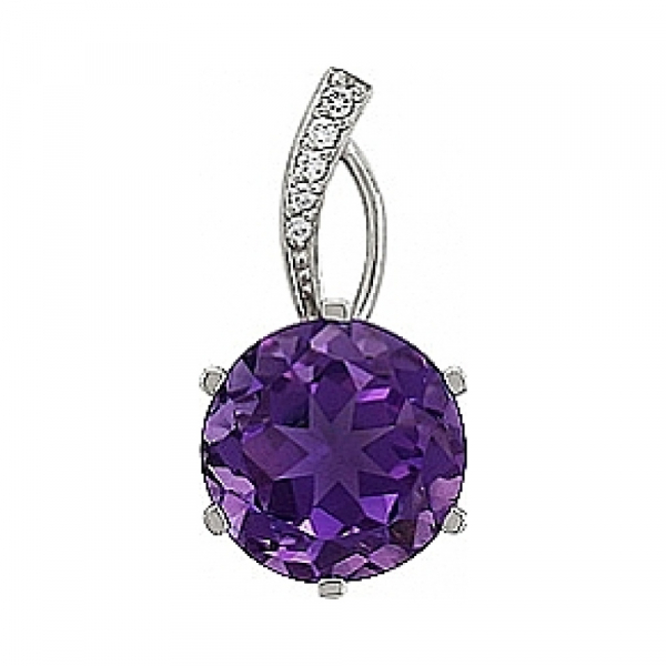 Золотая подвеска с аметистом и фианитом № 83030